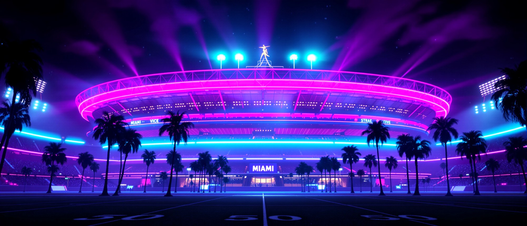 Miami stadium neon
